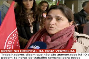 Trabalhadores do Hospital da Cruz Vermelha em greve