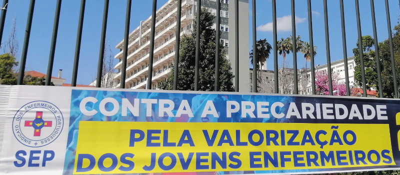 Jovens enfermeiros na greve geral